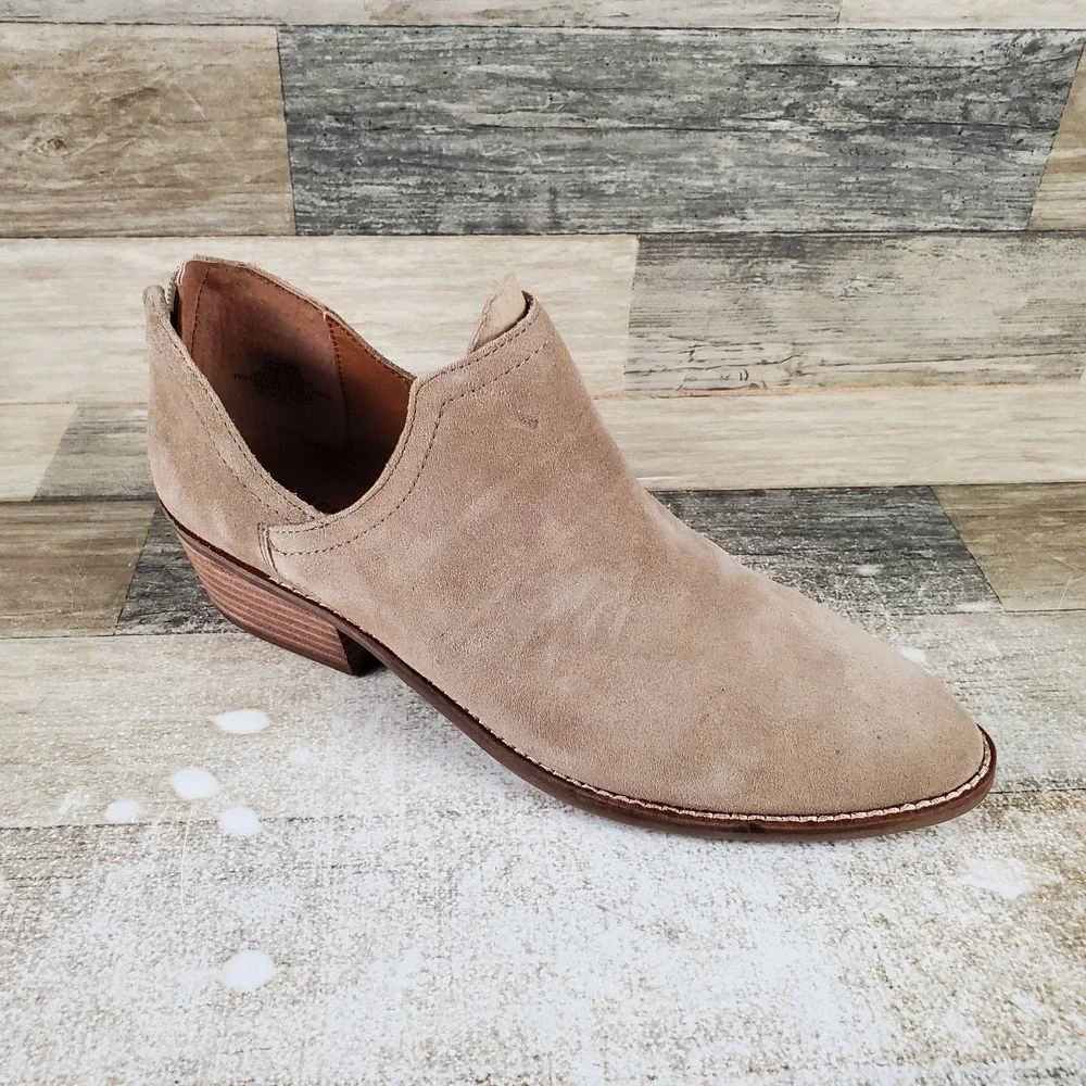 Lucky Brand Fitina Womens Booties Sz 11 M‎ Oiled Suede Back Zip Round Toe Boots